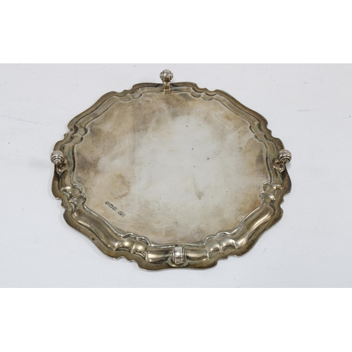 78 - George V silver card tray, Sheffield 1927, 16cm