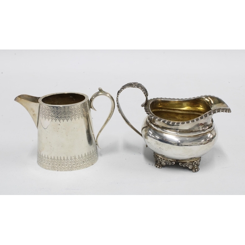 79 - George IV silver cream jug, London 1825 and a Victorian silver cream jug,  Sheffield 1897 (2)