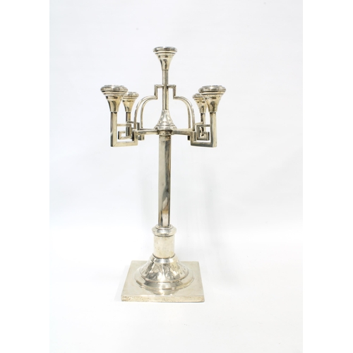 82 - A large Continental silver candelabra, 57cm high