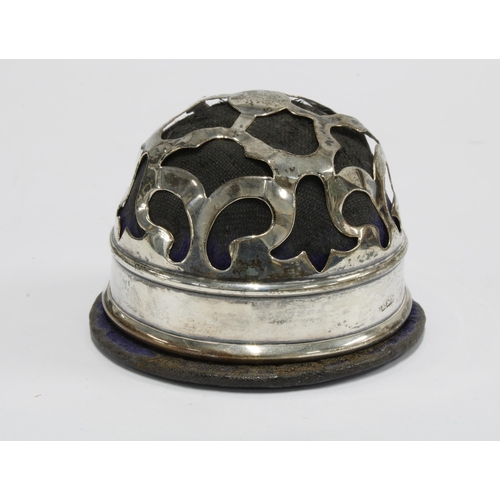 87 - George V silver pin cushion, Birmingham 1912