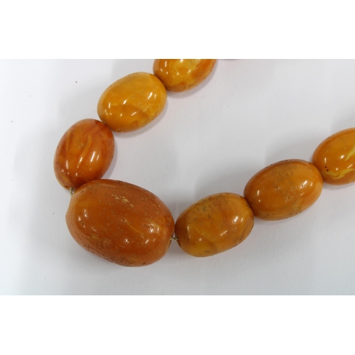 88 - A strand of vintage butterscotch amber beads, (approx 79g)