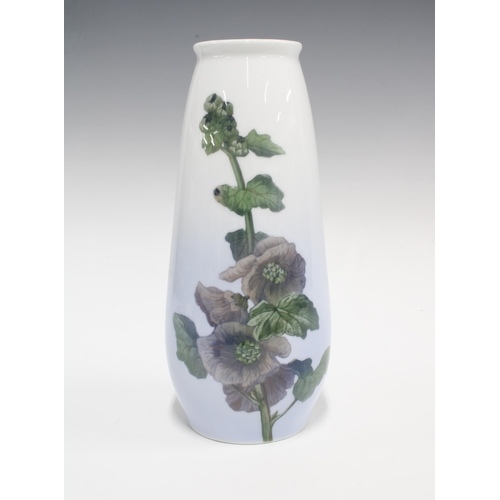 91 - Royal Copenhagen vase painted with flowers, No.1256/184, 28cm high