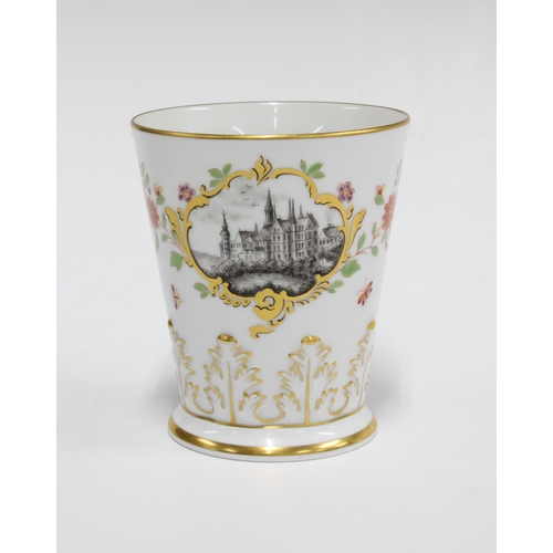 93 - Meissen porcelain beaker, from the Friends of Meissen Series, with the view of Meissen Albrechtsburg... 