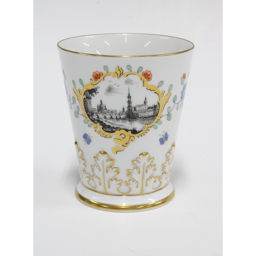 94 - Meissen porcelain beaker, from the Friends of Meissen Series, with the view of Dresden with the Augu... 