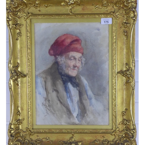 175 - HENRY WRIGHT KERR RSA, RSW (SCOTTISH 1857-1936) watercolour, signed and dated 1902, framed under gla... 