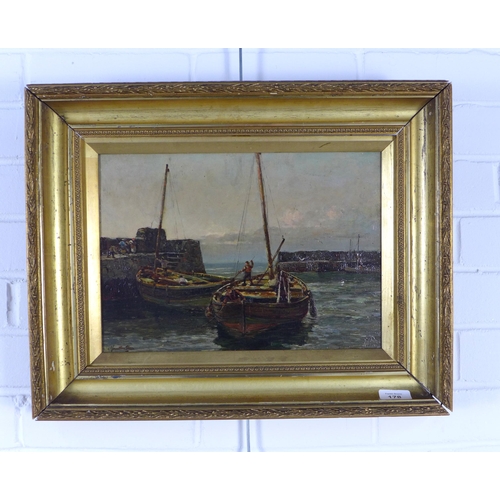 178 - JOHN HAMILTON GLASS SSA (SCOTTISH 1820 - 1885), THE MORNING BOATS, PITTENWEEM, signed oil on canvas,... 