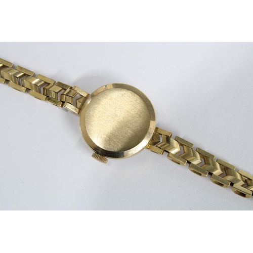 28 - Bentina, ladies 9ct gold wristwatch on a 9ct gold bracelet strap. London 1966