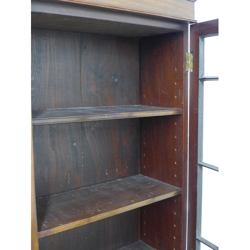 298 - Mahogany astragal glazed three door bookcase, 149 x 130 x 26cm