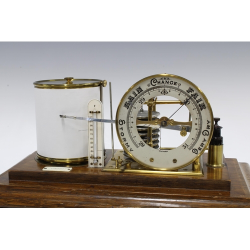 301 - Richardson Adie & Co of Edinburgh  cased barograph, 37 x 22cm.