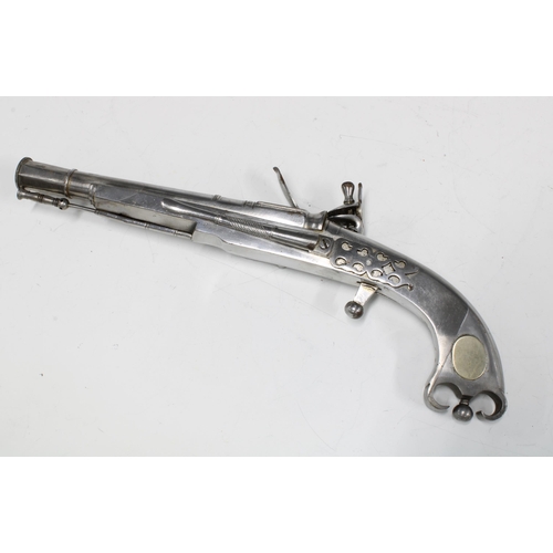 385 - Scottish steel pistol replica, 32cm long