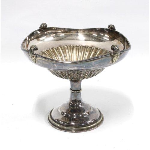 402 - Early 20th century Epns pedestal bowl with engraved inscription 19cm high