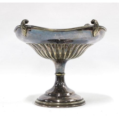 402 - Early 20th century Epns pedestal bowl with engraved inscription 19cm high