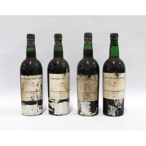 428 - W & J Graham & Co, Oporto, Vintage Port Wine Finest Reserve 1963, four bottles (4)