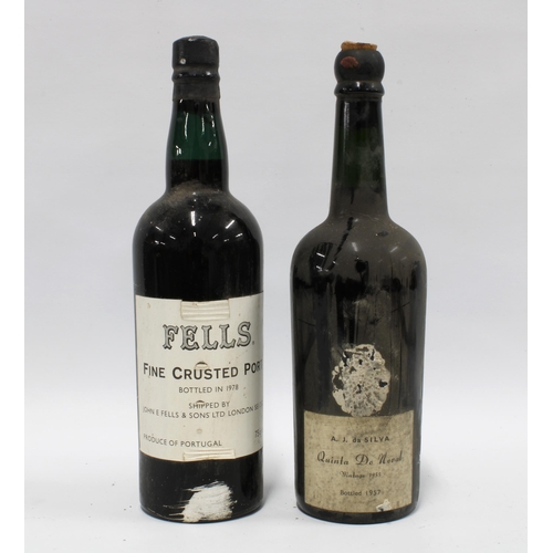 429 - A.J. da Silva Quinta Do Noval 1955 vintage port, bottled in 1957, together with a bottle of Fells Fi... 