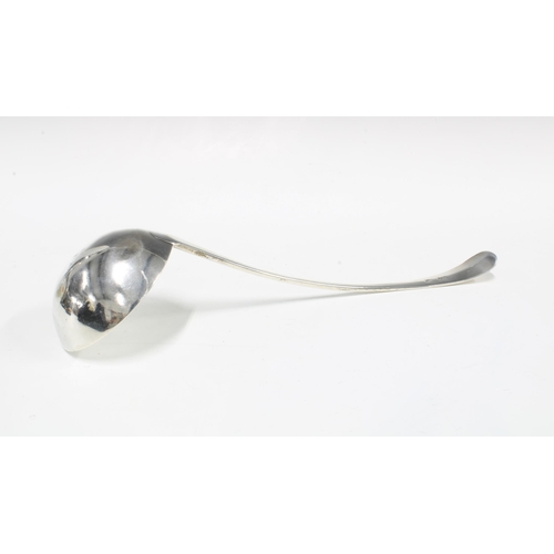 58 - George III Scottish provincial silver soup ladle, Old English pattern,  stamped ABD, 34cm long