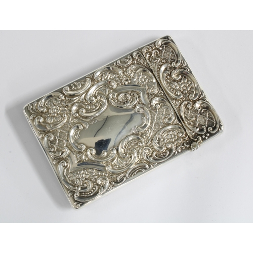 59 - An Edwardian silver Monarch of the Glen card case,  Crisford & Norris Ltd, Birmingham 1904,  10 x 7c... 