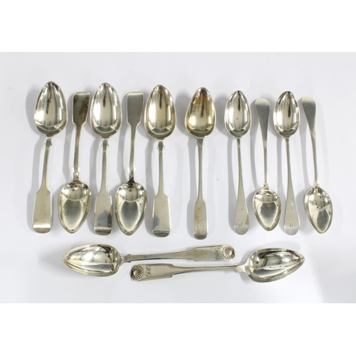 60 - A collection of Scottish provincial silver teaspoons to include five silver teaspoons by Cameron of ... 