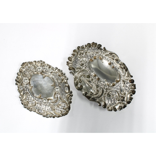 67 - Two late Victorian silver bonbon dishes, Chester1900, larger 13cm long (2)