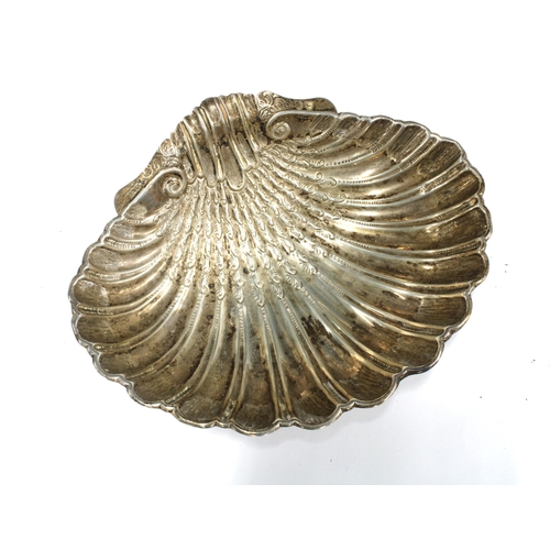 73 - A Victorian silver shell shaped dish, Josiah Williams & Co, London 1893, 17cm wide