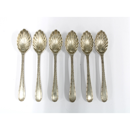 81A - Edwardian Sheffield silver sauce boat and set of six silver teaspoons, London 1906 (7)`