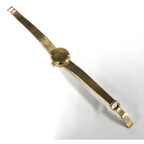 1 - OMEGA LADYMATIC, 9ct gold wristwatch, on a 9ct gold textured strap,  Birmingham 1979