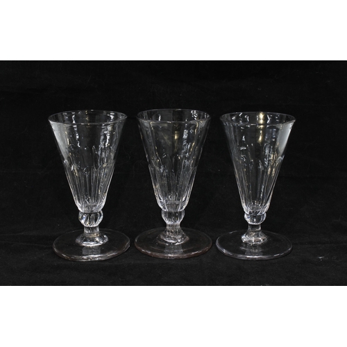 103 - Three dwarf ale glasses, (3) 7 x 13cm.