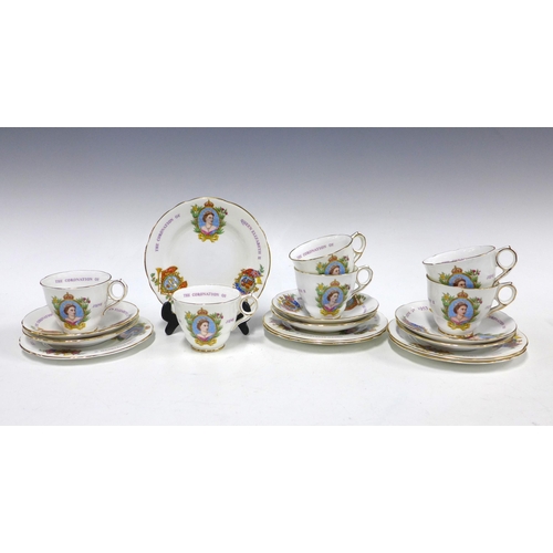 137 - Royal Stafford bone china teaset to commemorate the Coronation of QEII (18)