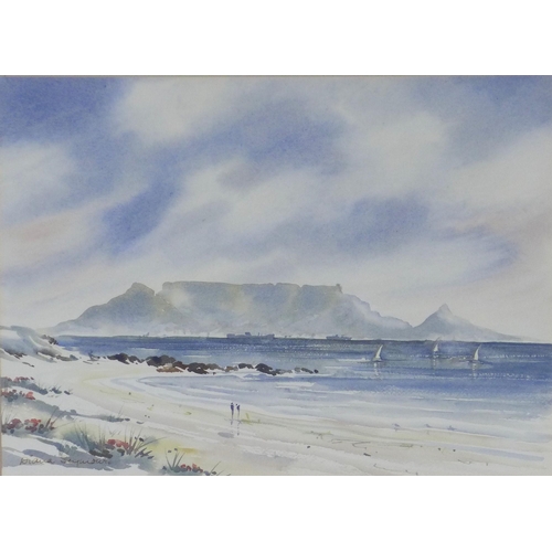 154 - DIANA SEYMOUR, TABLE MOUNTAIN, watercolour, signed and framed under glass, 37 x 27cm