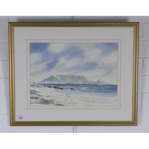 154 - DIANA SEYMOUR, TABLE MOUNTAIN, watercolour, signed and framed under glass, 37 x 27cm