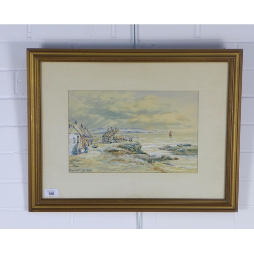 156 - JOHN HAMILTON GLASS, SSA (Scottish 1890-1925), NEAR COCKENZIE, signed watercolour, framed under glas... 