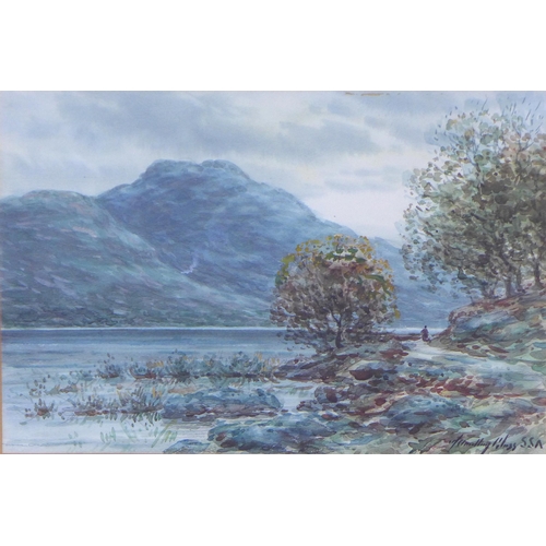 163 - JOHN HAMILTON GLASS, SSA (Scottish 1890-1925), untitled mountain & loch view, signed watercolour, fr... 