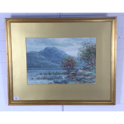 163 - JOHN HAMILTON GLASS, SSA (Scottish 1890-1925), untitled mountain & loch view, signed watercolour, fr... 