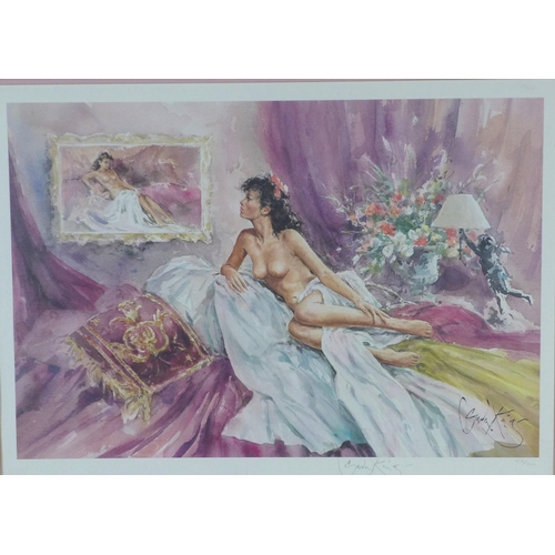 169 - GORDON KING, coloured print, Ltd Ed No. 828/850, 60 x 40cm, together with A Romance with Art signed ... 