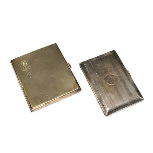 17 - Two early 20th century silver cigarette cases, Birmingham 1919 & 1935, larger 8.5 x 7cm (2)