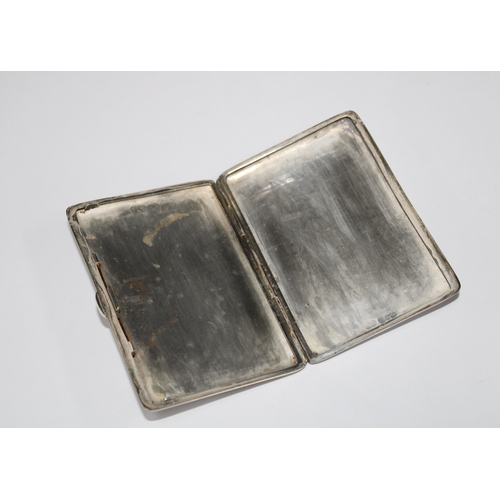 26 - Victorian silver cigarette case, Birmingham 1892 , with foliate engraved pattern and heart cartouche... 