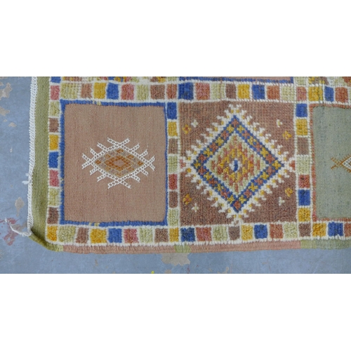 317 - Flatweave Kelim rug, patchwork style with wool panels, 254 x 150cm