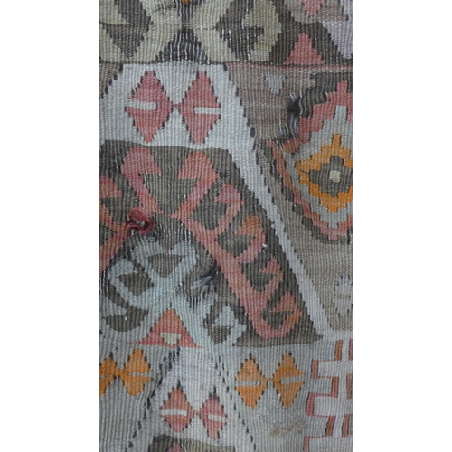 318 - Flatweave wall hanging panel, (a/f) 132 x 81cm