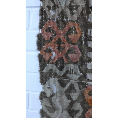 318 - Flatweave wall hanging panel, (a/f) 132 x 81cm