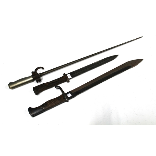 420 - Bayonet rapier and two other bayonets (3)