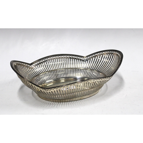 47 - Continental white metal bread basket, 29cm long,