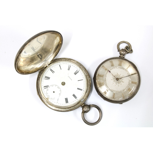 10 - Early 20th century silver cased full hunter pocket watch and a lady's fob watch (2)