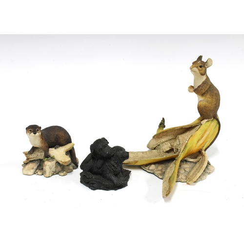 108 - Two Border Fine Arts figure groups to include First Outing and another of two black dogs (3) 17cm.