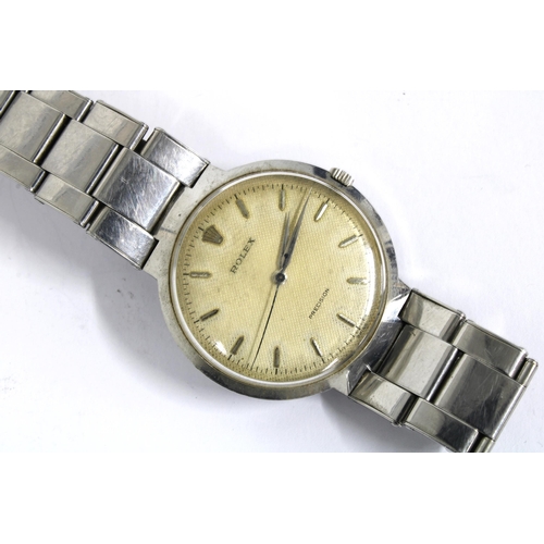 12 - ROLEX, a Gents 1950's vintage 'UFO Flying Saucer' Precision wristwatch, stainless steel case with ho... 