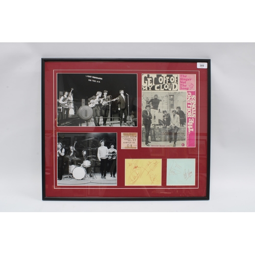 389 - Rolling Stones autographs, comprising a set of 1960's  autographs in red ballpoint pen on two autogr... 