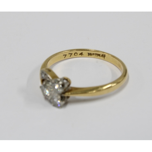 5 - Early 20th century diamond clover ring set in 18ct gold and platinum, size N, together with a vintag... 