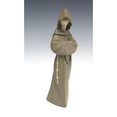 60 - Lladro figure of a hooded monk, by Salvador Debon, 34cm