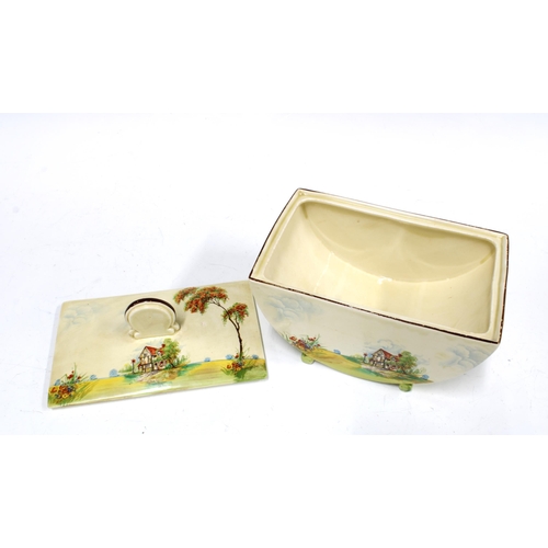 71 - Royal Stafford Biarritz pottery box and cover, printed backstamp & Reg No.784849, 20 x 13cm.