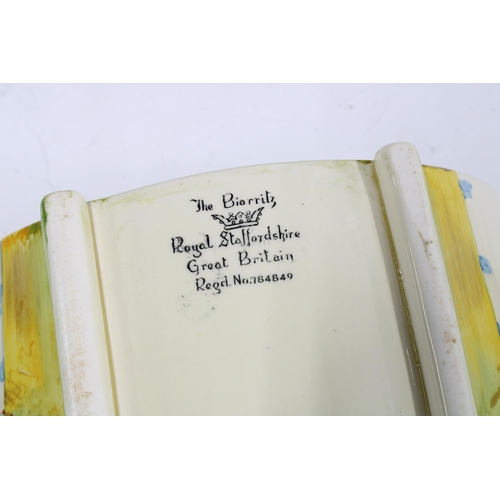 71 - Royal Stafford Biarritz pottery box and cover, printed backstamp & Reg No.784849, 20 x 13cm.