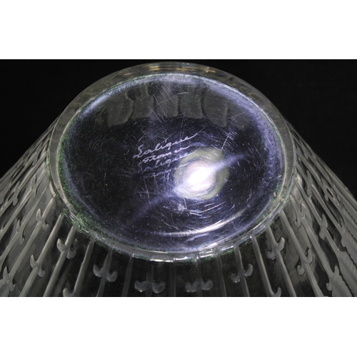 87 - Lalique feather frosted glass bowl, signed Lalique, France, 26 x 12cm.