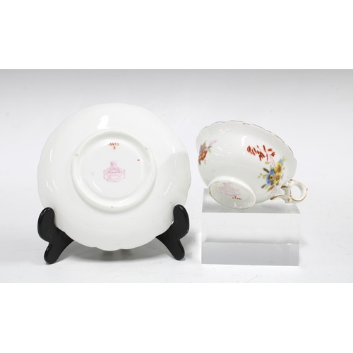 91 - Hammersley bone china Dresden Sprays cabinet cup and saucer (2)